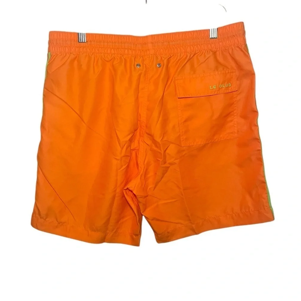 Le Club NWT Men's Orange Swim Trunks XL Drawstring Waist 7
